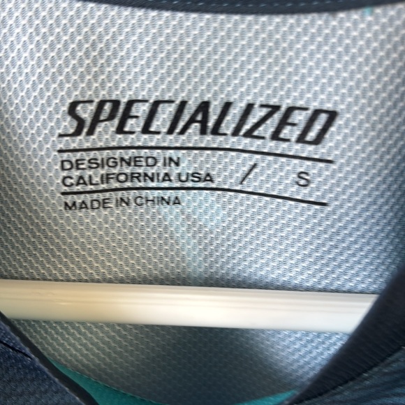 Specialized Demo 3/4 Jersey Men’s Small RN 65377 Gray/Turquoise stripe pattern - Picture 3 of 6